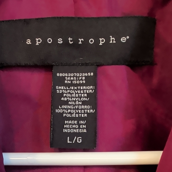 Apostrophe Maroon Trench Coat with Black Details - Picture 3 of 4